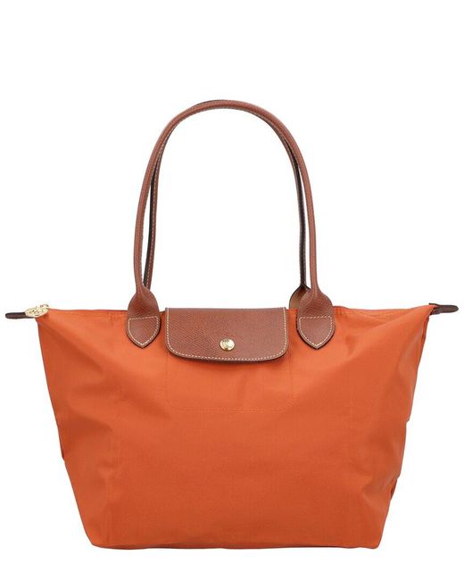 Longchamp Orange Le Pliage Original Medium Canvas Tote
