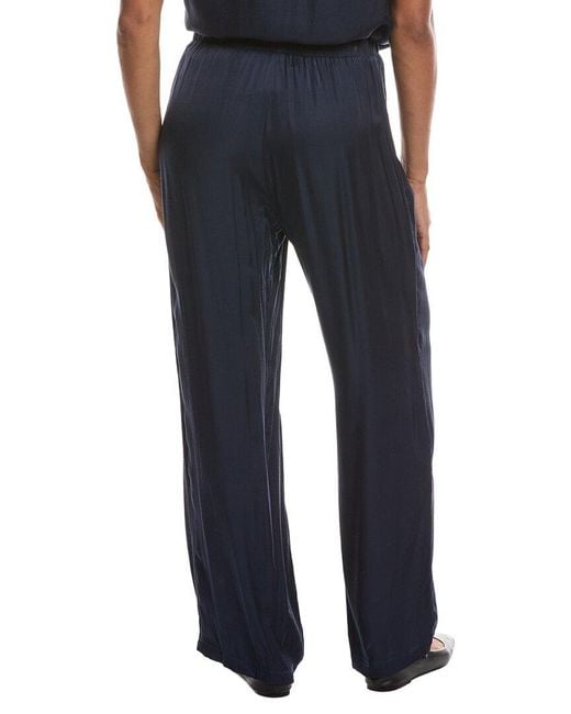 PERFECTWHITETEE Blue Camile Luxe Satin Straight Leg Pant