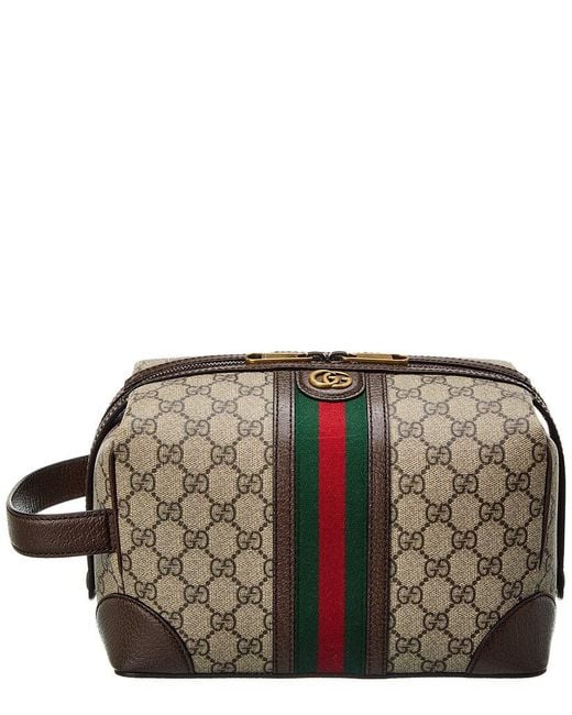 Gucci Gray Savoy Gg Supreme Canvas & Leather Toiletry Case for men