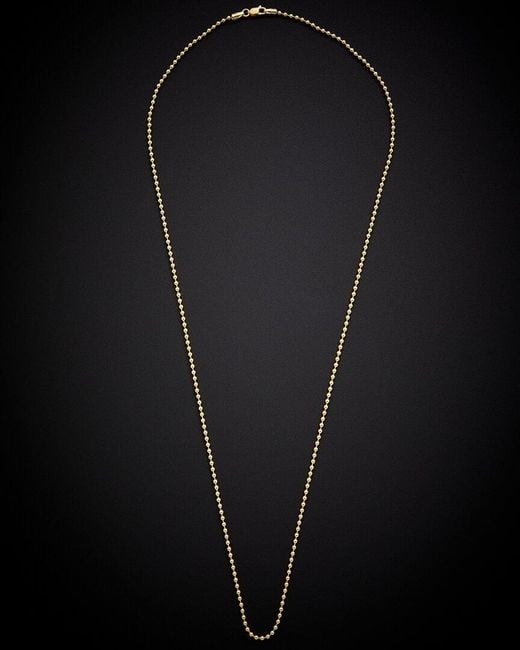 Italian Gold Black 14K 2Mm Polished Ball Chain Necklace