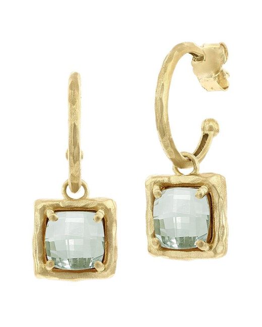 I. REISS Metallic 14k 7.00 Ct. Tw. Diamond & Green Amethyst Charm Earrings