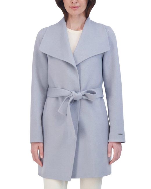Tahari Ella Wool blend Coat in Blue Lyst UK