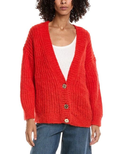 Ba&sh Red Baba Alpaca-Blend Cardigan