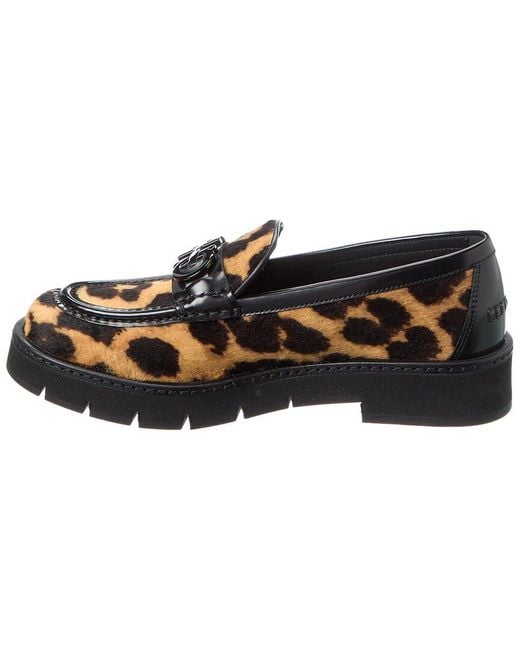 Ferragamo Black Ofelia Haircalf Loafer