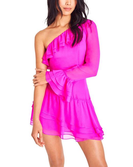 LoveShackFancy Pink Darling Silk Mini Dress
