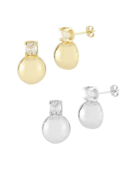 Sphera Milano White Plated Cz Earrings