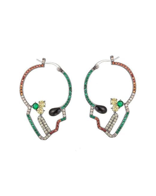 Eye Candy LA Metallic Luxe Collection Cz Skull Earrings