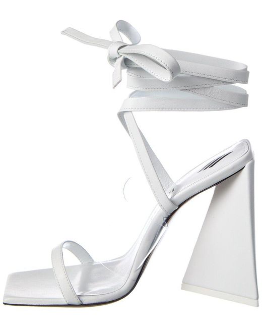 The Attico White Isa Vinyl & Leather Sandal