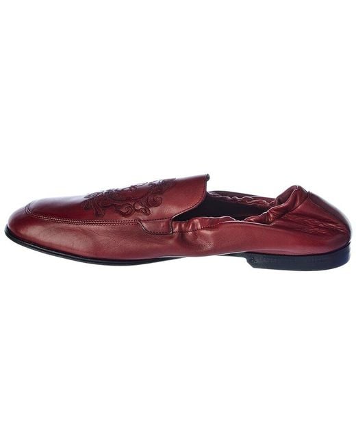 Dolce & Gabbana Red Leather Slipper for men