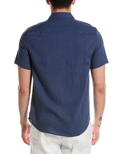 Onia Blue Standard Linen-blend Shirt for men