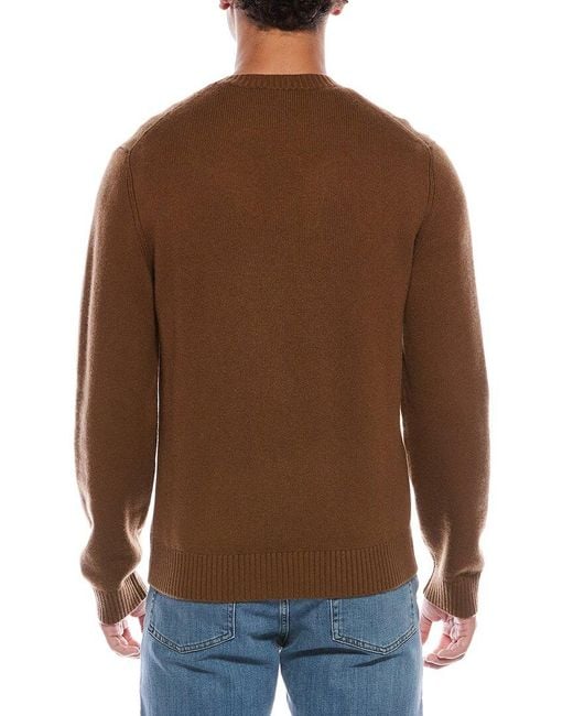 Vince Brown Classic Wool & Cashmere-Blend Crewneck Sweater for men