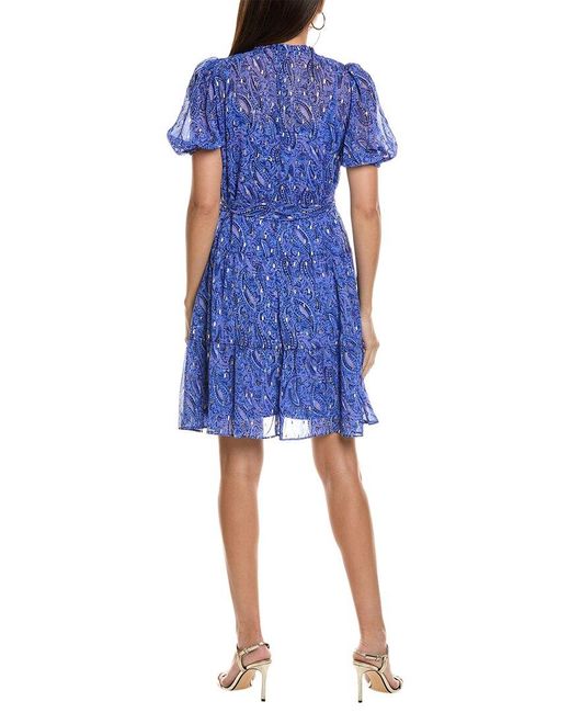 Julia Jordan Blue Metallic Mini Dress