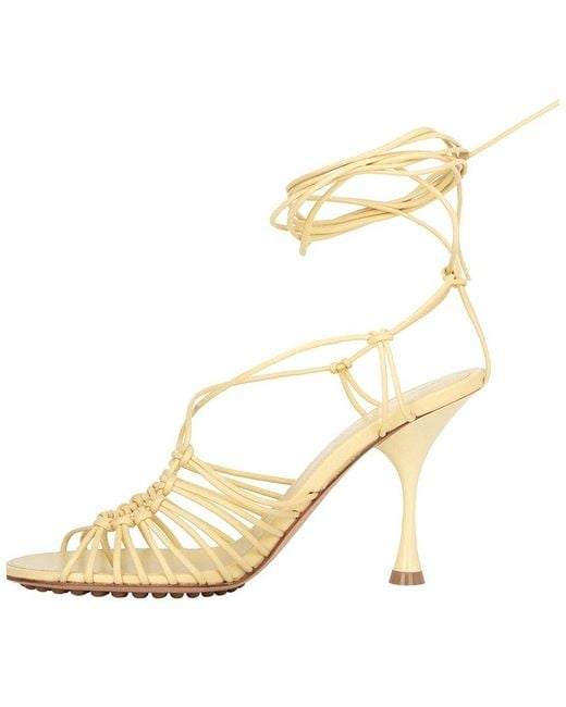 Bottega Veneta Metallic Lambskin Leather Dot Leather Sandal (Authentic Pre-Loved)