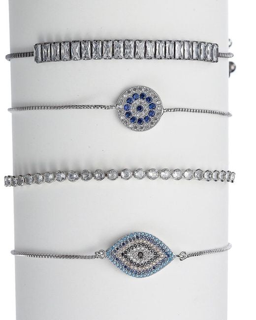 Eye Candy LA Gray Luxe Collection Cz Evil Eye Set Of Bracelets