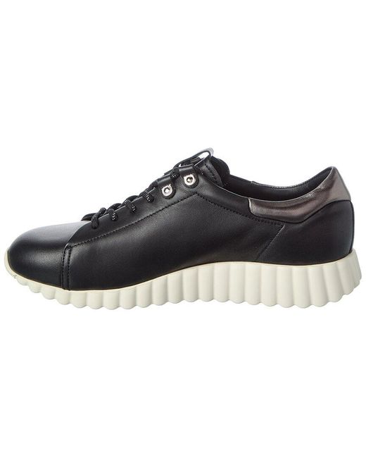Ferragamo Black Leather Sneaker