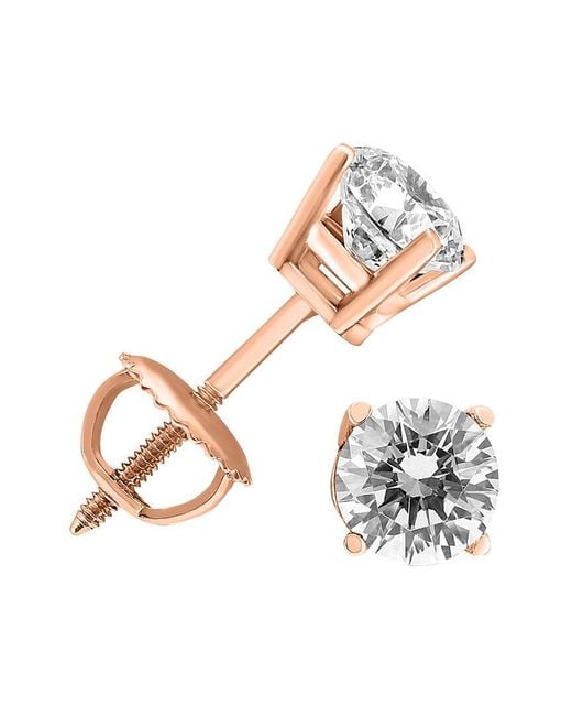 Diamond Select Cuts White 14k Rose Gold 0.75 Ct. Tw. Diamond Studs