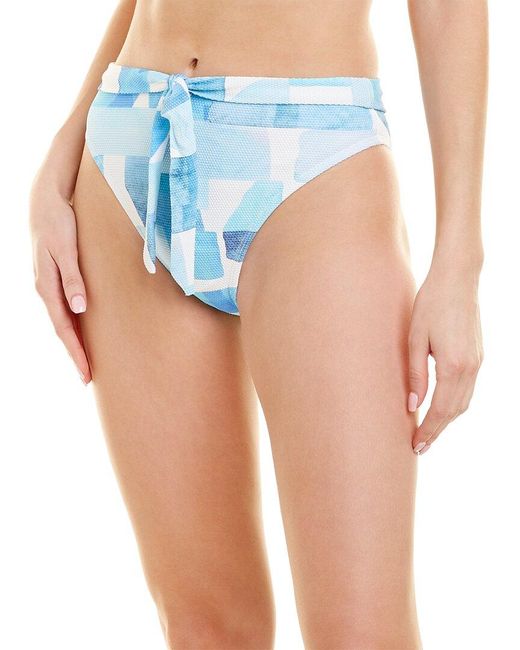 Splendid Blue Tie-Front High-Leg Bikini Bottom