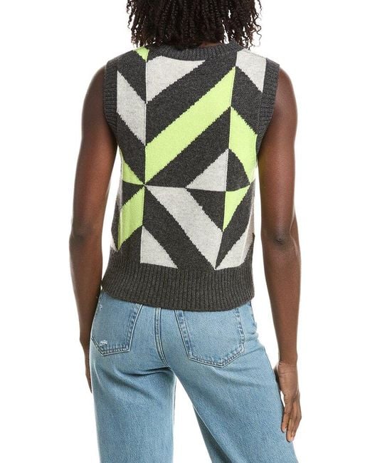 Isla Blue Lucia Geo Cashmere Vest
