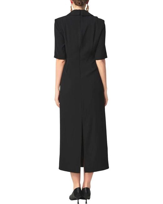 BURRYCO Black Short Sleeve Midi Dress