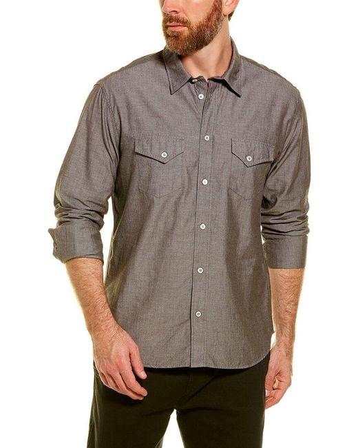 Billy Reid Cotton Western Shirt in Grey (Grey) for Men | Lyst Canada