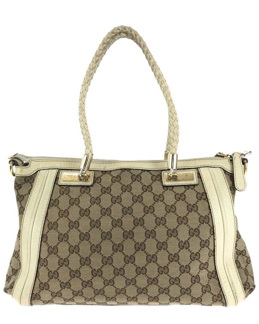 Gucci Metallic Beige GG Canvas Bella 2way Handbag (authentic Pre-loved)