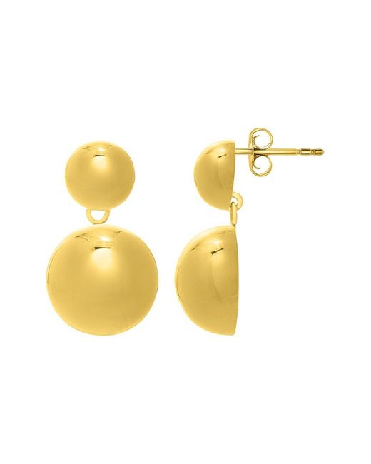 Italian Gold Over Silver Metallic 14k Drop Earrings
