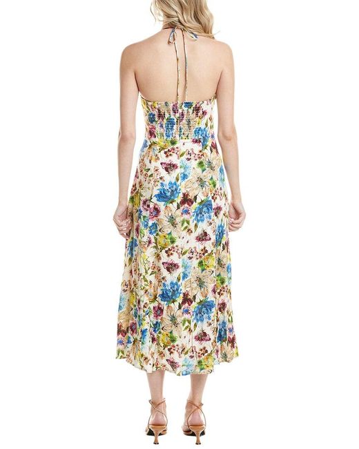 Astr White Halter Linen-Blend Maxi Dress