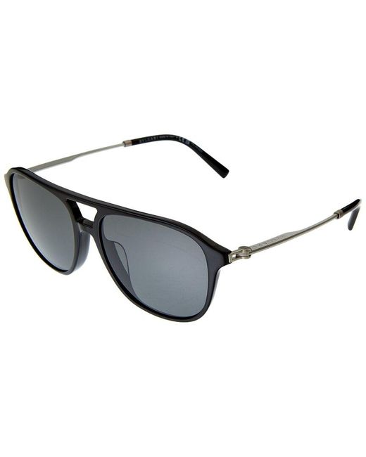 BVLGARI Black Bv7038f 57mm Polarized Sunglasses for men