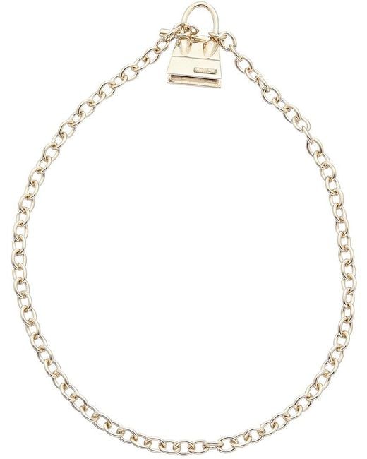 Jacquemus Metallic Le Collier Chiquito Barre Charm Toggle Necklace