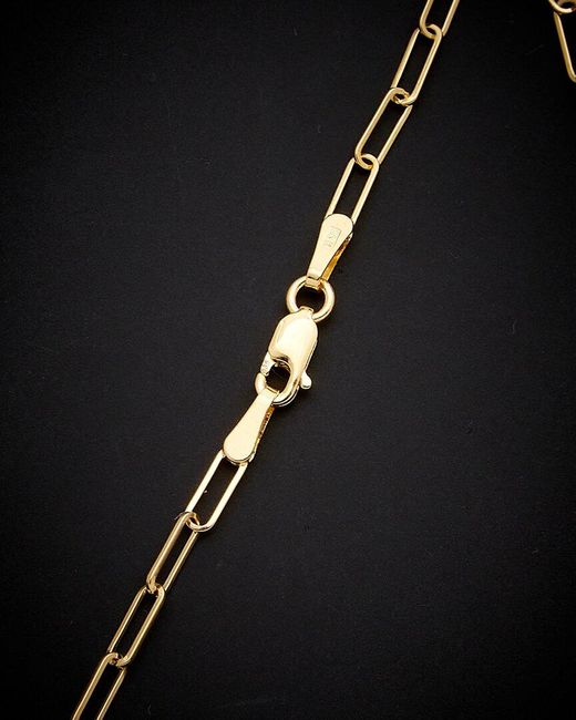 Italian Gold Black 14k Paperclip Chain Ankle Bracelet