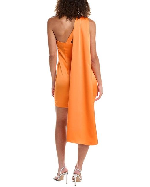 Halston Heritage Orange Jax Cocktail Dress