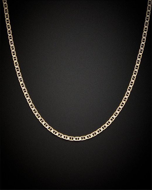 Italian Gold Black 14k Mariner Necklace
