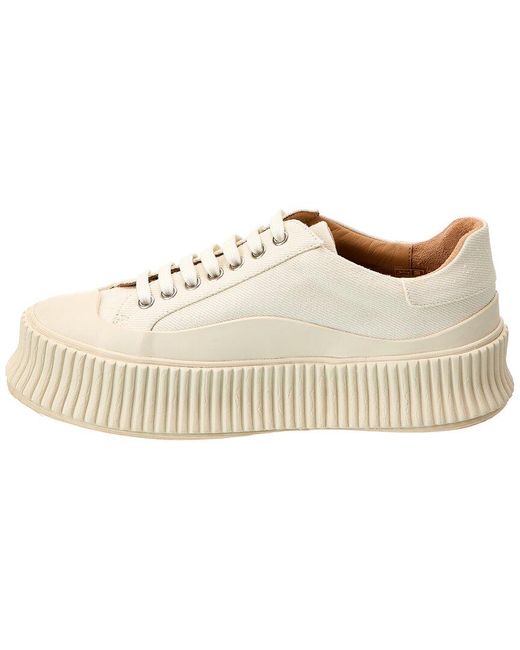 Jil Sander White Logo Canvas Sneaker