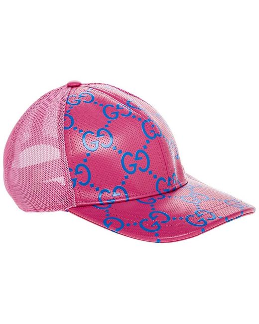 Gucci Pink Leather Baseball Hat