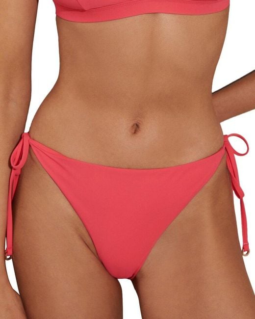 Reiss Red Riah Tie Side Bikini Bottom