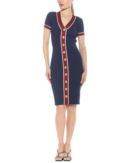 Alexia Admor Blue Otto Shirtdress