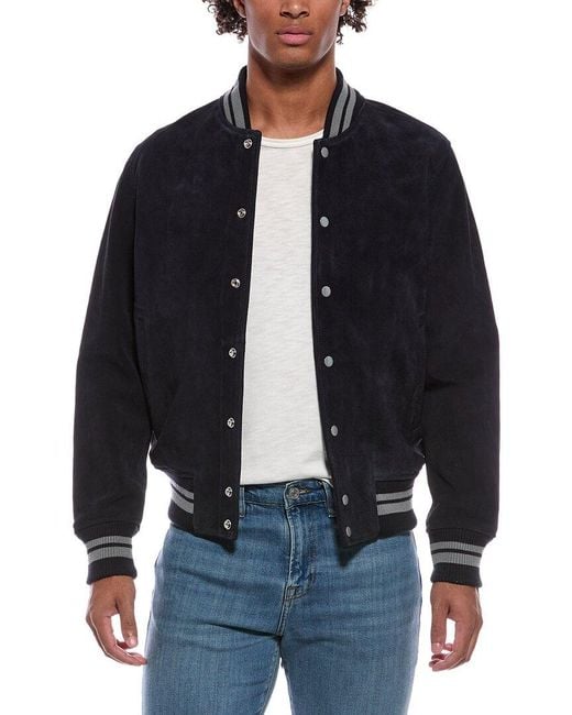 DIESEL Blue Suede Jacket for men