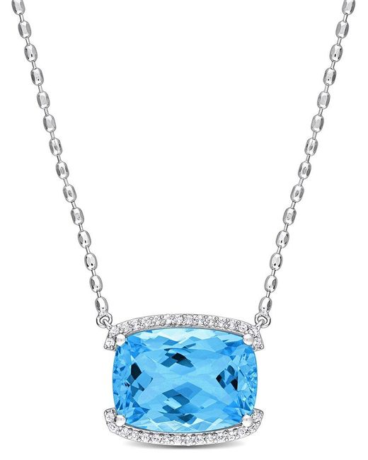Rina Limor Blue Silver 13.64 Ct. Tw. Gemstone Pendant
