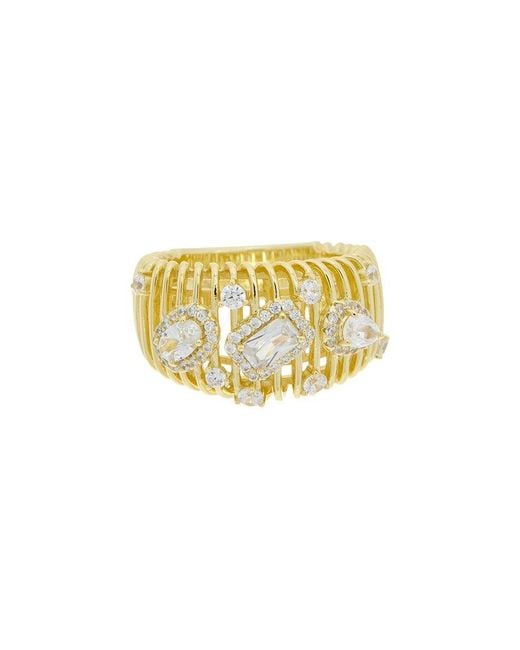 Meshmerise White 18K Over Cz Ring