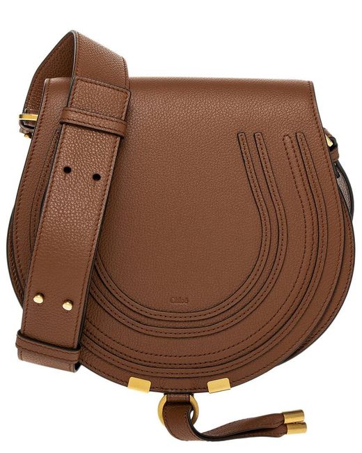 Chloé Brown Marcie Leather Saddle Bag