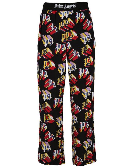 Palm Angels Black 3d Pajama Pant for men