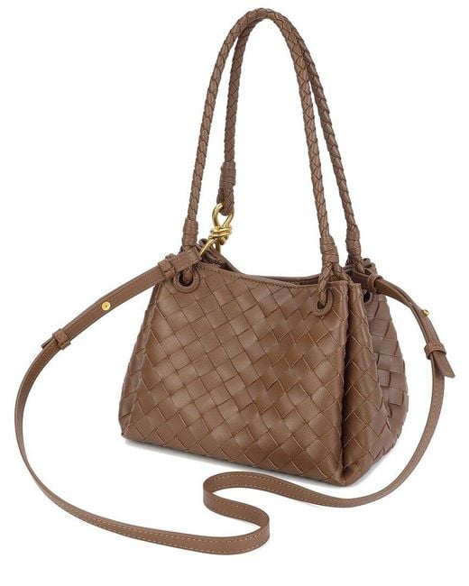 Tiffany & Fred Paris Brown Hand-Woven Leather Shoulder Bag