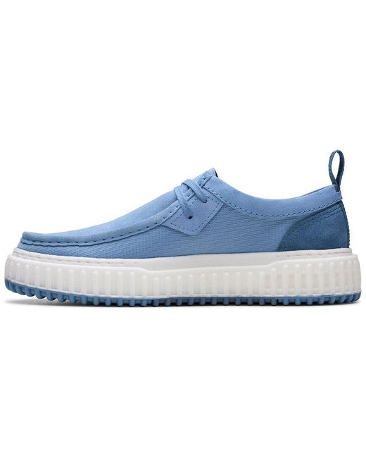 Clarks Blue Torlite Lo Suede Shoe for men