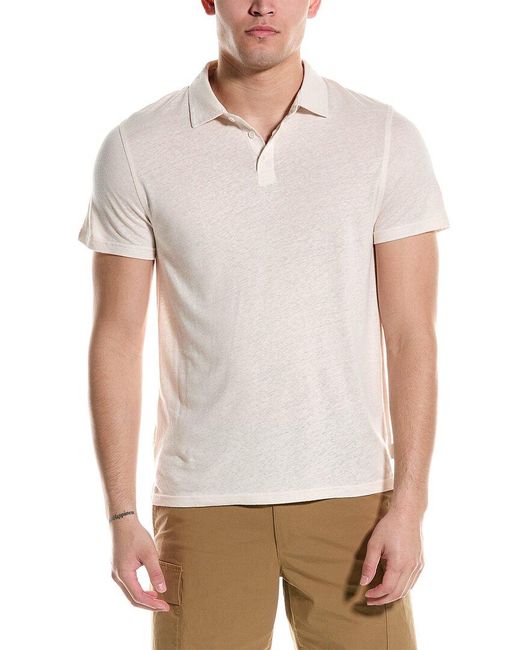 Onia White Linen-blend Polo Shirt for men