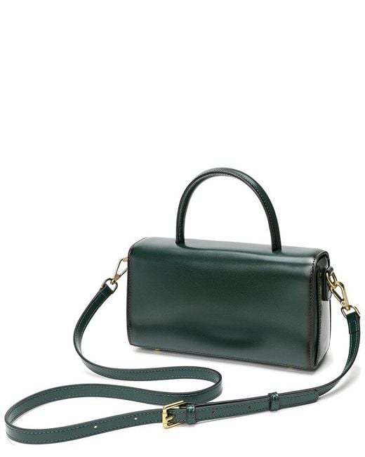 Tiffany & Fred Paris Black Smooth & Polished Leather Top Handle Shoulder Bag