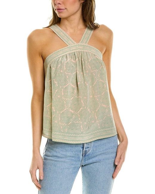 Joie Emre Silk Top in Green Lyst