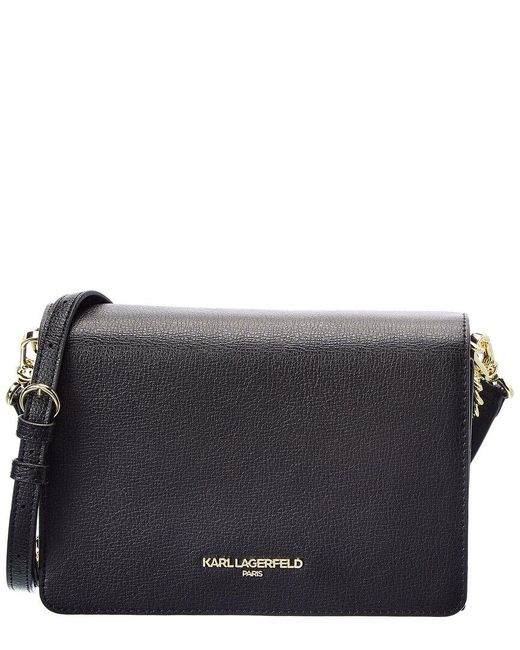 Karl Lagerfeld Simone Leather Crossbody in Black Lyst