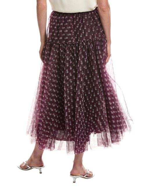 Cinq À Sept Purple Camille Polka Dot Selly Skirt