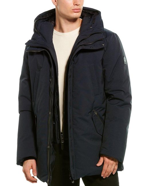 Mackage Edward Leather-trim Down Coat in Black for Men | Lyst UK