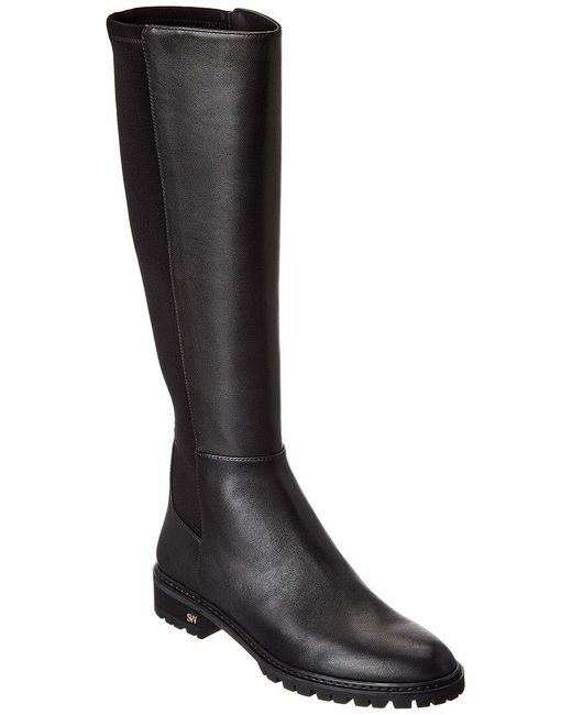 Stuart Weitzman Black City Leather Knee-High Boot